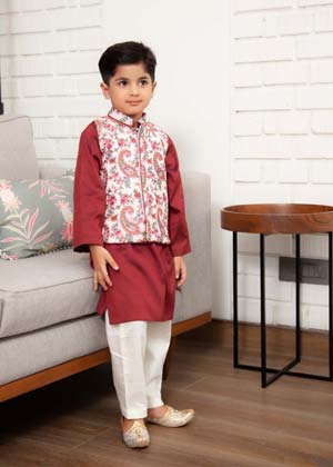 Pink Embroidery Nehru Jacket Set
