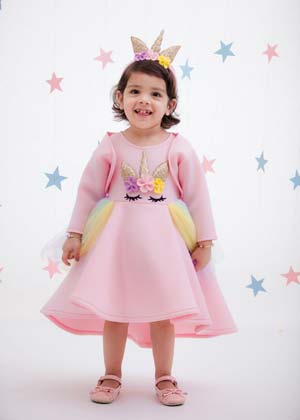 Baby Pink Unicorn Dress with Jacket