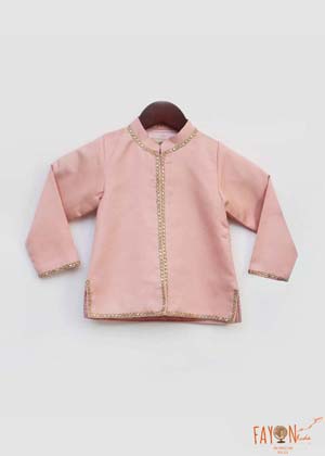 Peach Cotton Silk Jacket